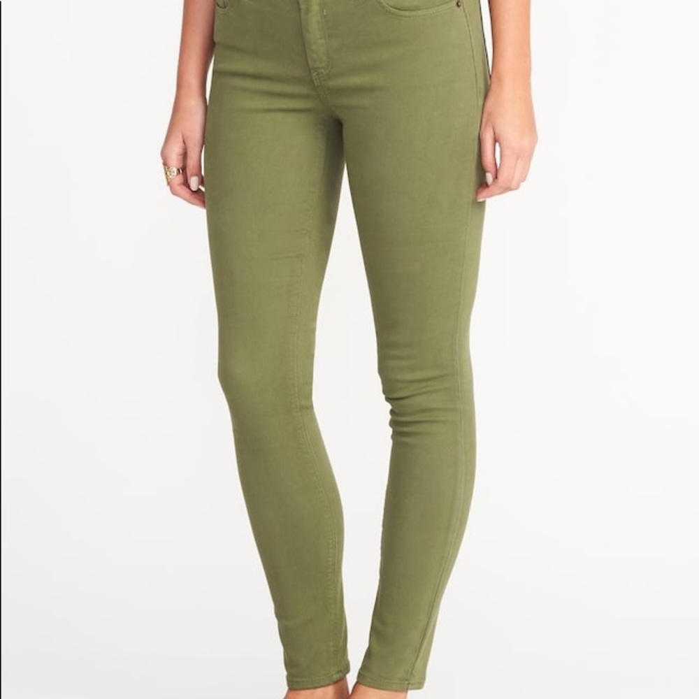 Old Navy Rockstar Olive Green Skinny Jeans